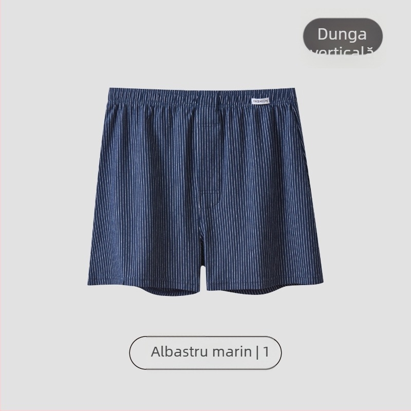 Boxeri pentru bărbați din bumbac, în dungi, tricot respirabil, talie medie, 95–100% bumbac, densitatea țesăturii 40