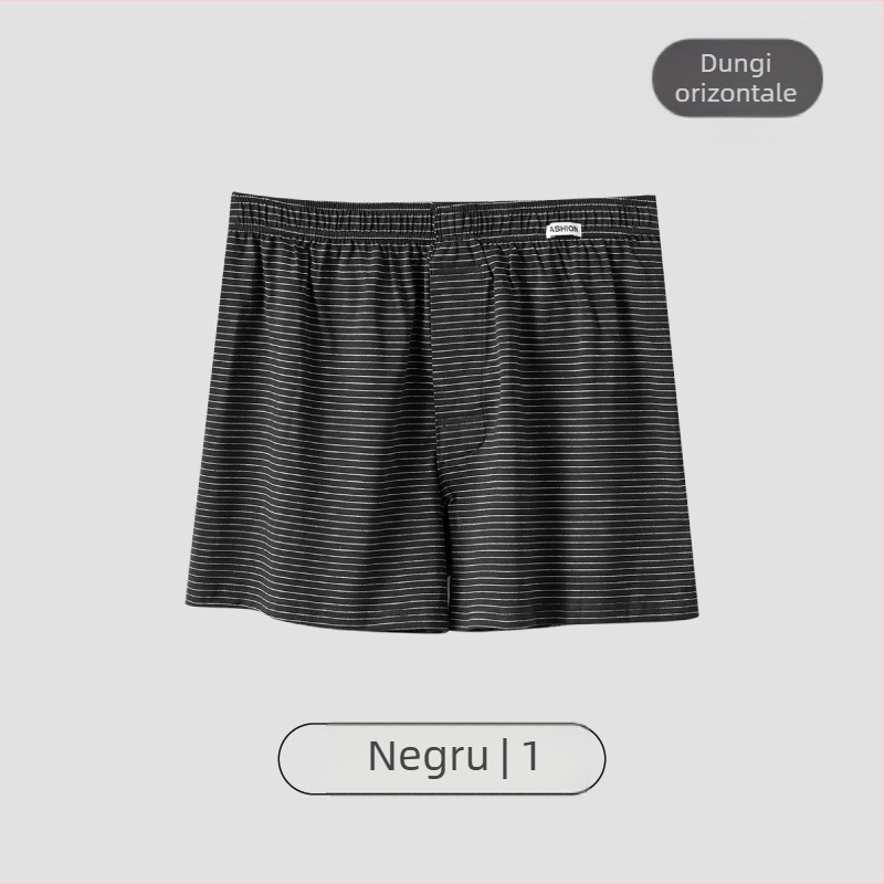 Boxeri pentru bărbați din bumbac, în dungi, tricot respirabil, talie medie, 95–100% bumbac, densitatea țesăturii 40