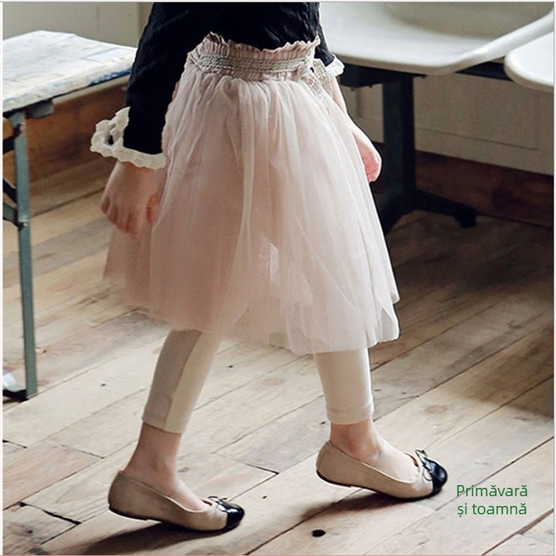 Top din bumbac, stil coreean, mâneci lungi, pentru fete 3–8 ani, unicolor