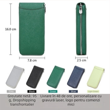 Cutie din piele pentru ceas, cu textură cross-grain din piele de vită, pentru un ceas mecanic, portabilă pentru călătorii