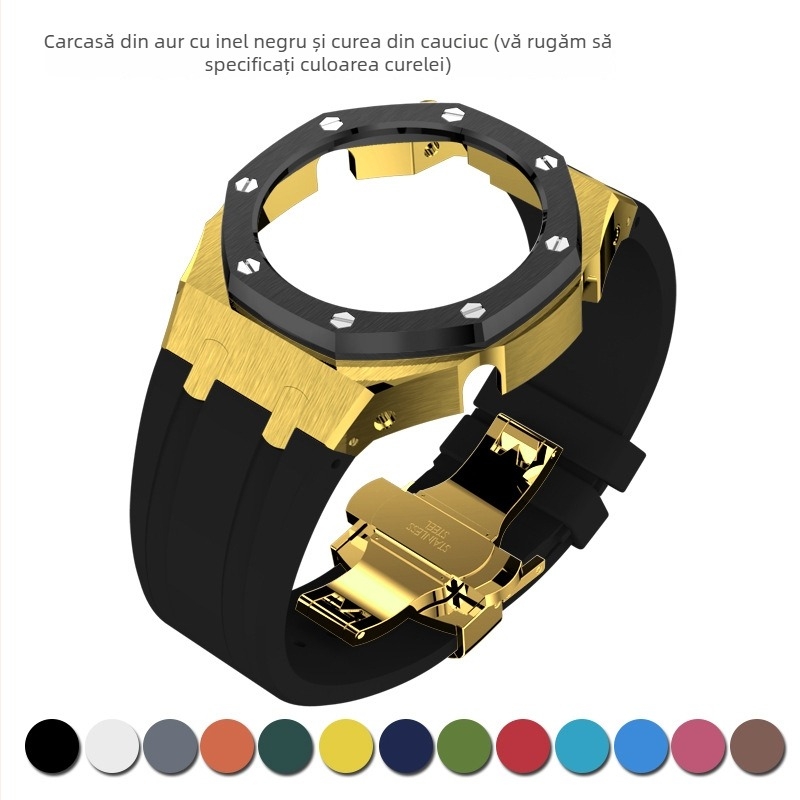 Carcasă de ceas din oțel inoxidabil cu curea din silicon pentru GA2100/GM2100 GMAS-2100, patru generații