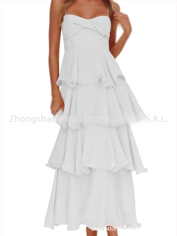 Rochie de seară din poliester, în linie A, fără mâneci, lungă, talie înaltă (2026)