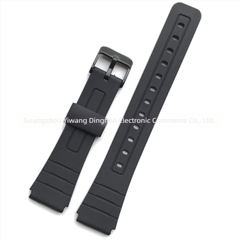 Brățară de înlocuire din rășină pentru ceas F-91W, cu urechi convexi, 18 mm, compatibilă cu F-84/F-94/F-105