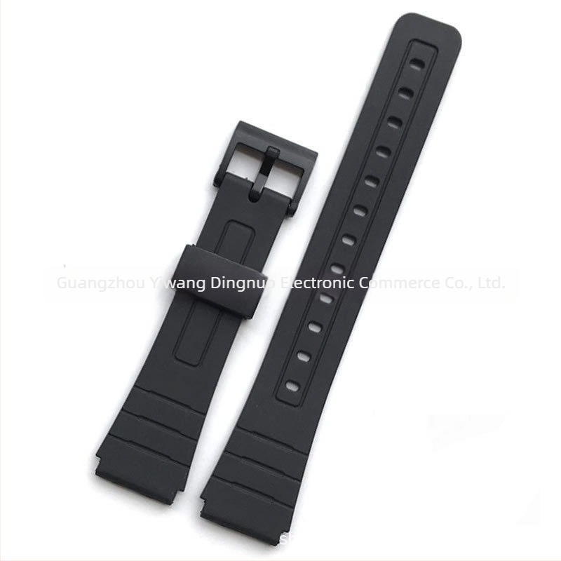 Brățară de înlocuire din rășină pentru ceas F-91W, cu urechi convexi, 18 mm, compatibilă cu F-84/F-94/F-105