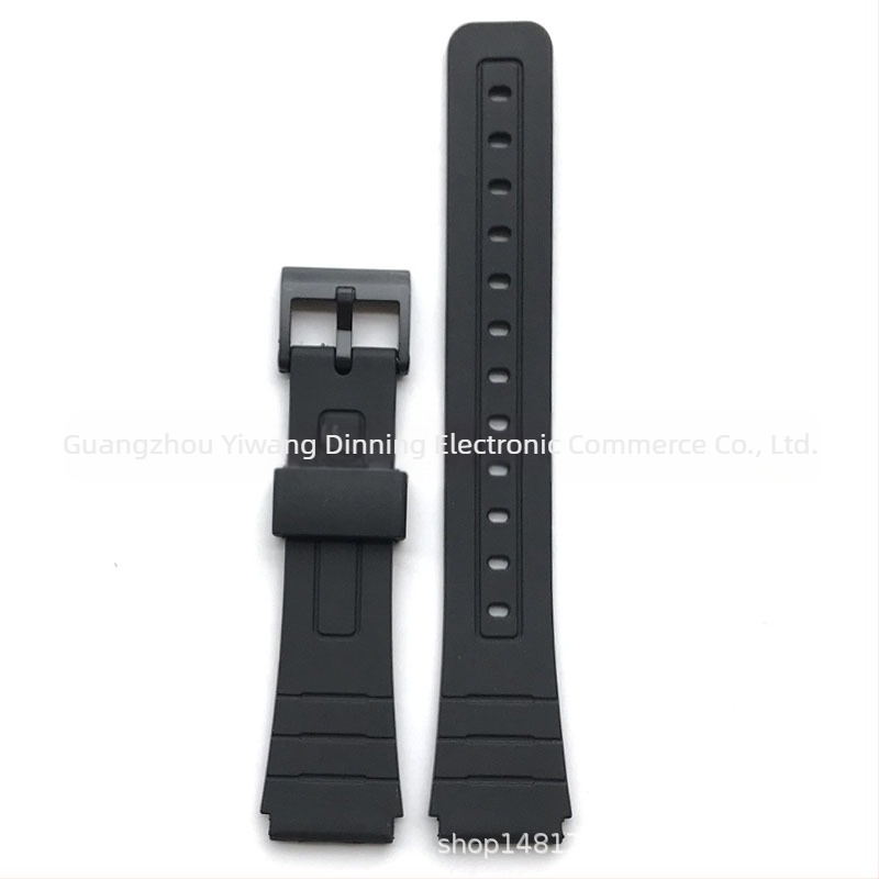 Brățară de înlocuire din rășină pentru ceas F-91W, cu urechi convexi, 18 mm, compatibilă cu F-84/F-94/F-105