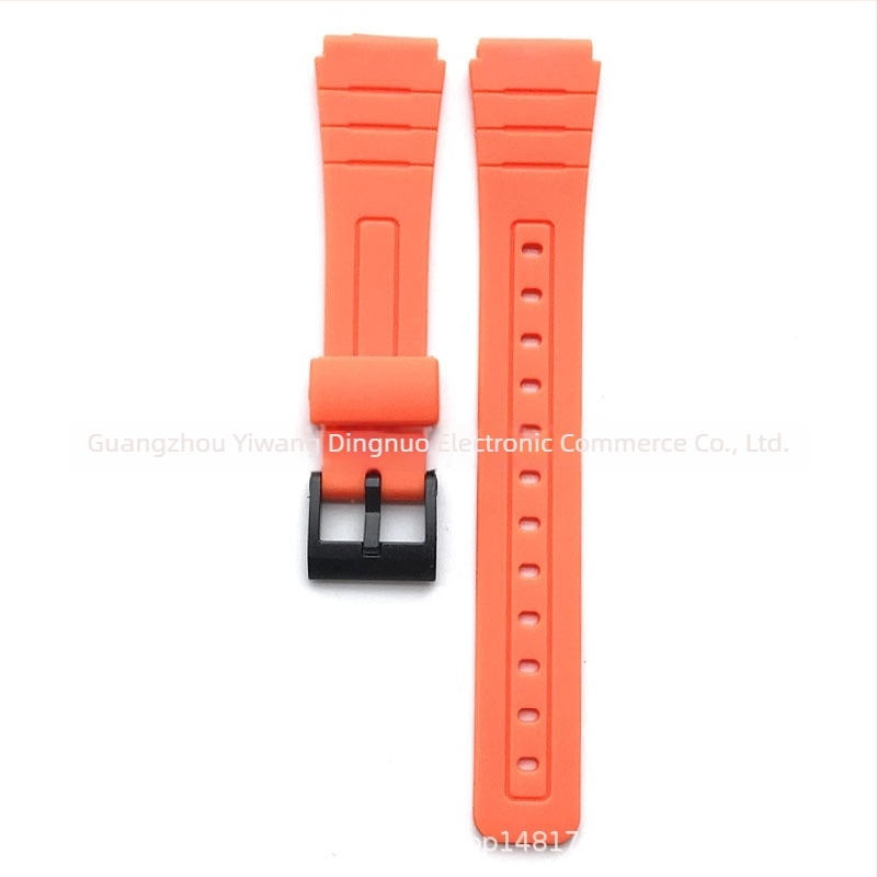 Brățară de înlocuire din rășină pentru ceas F-91W, cu urechi convexi, 18 mm, compatibilă cu F-84/F-94/F-105