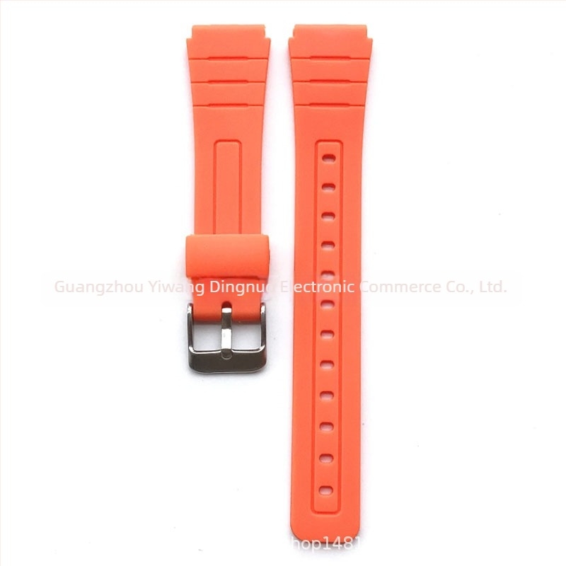 Brățară de înlocuire din rășină pentru ceas F-91W, cu urechi convexi, 18 mm, compatibilă cu F-84/F-94/F-105