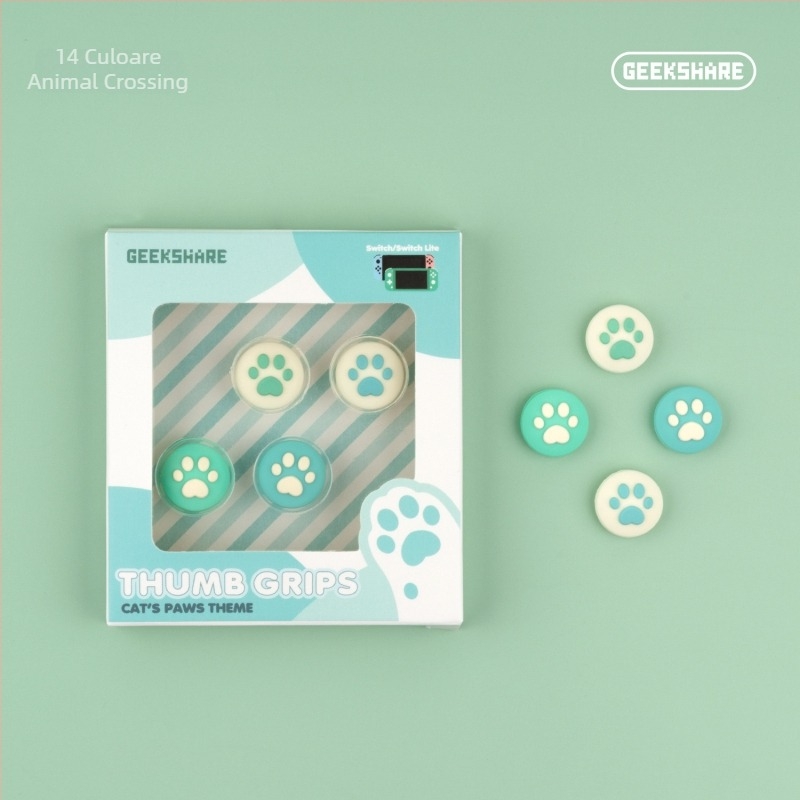 Set capace joystick silicon pentru Nintendo Switch Lite, cu design cu gheare de pisică; patru capace incluse; compatibil cu Nintendo Switch și Switch Lite; greutate aproximativ 19 g