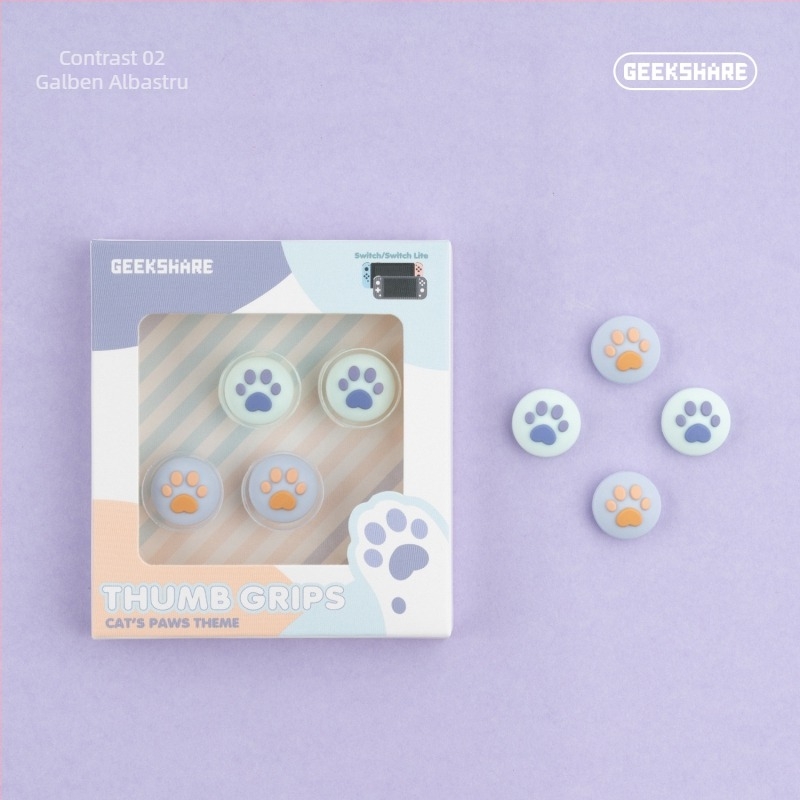Set capace joystick silicon pentru Nintendo Switch Lite, cu design cu gheare de pisică; patru capace incluse; compatibil cu Nintendo Switch și Switch Lite; greutate aproximativ 19 g