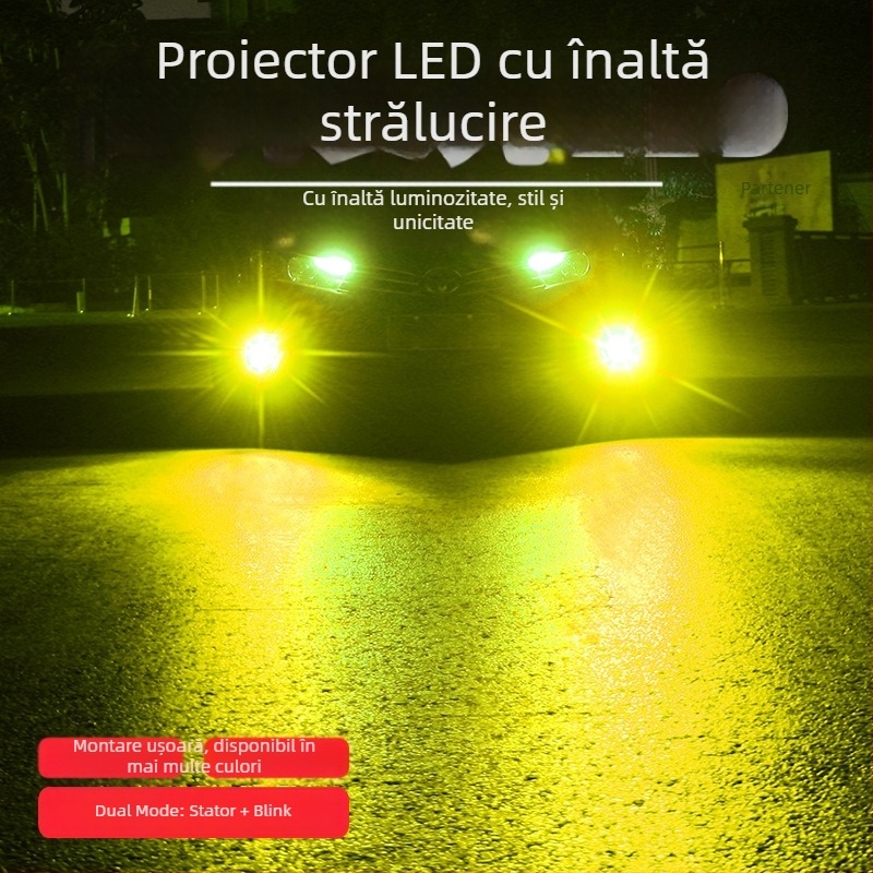 Far LED de ceață cu lentilă laser, carcasă din aluminiu, pentru H11, 12V, 20W, 6500K, LED 3030