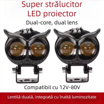 Far LED față pentru triciclu electric – luminozitate mare, lumină cu model bufniță flash