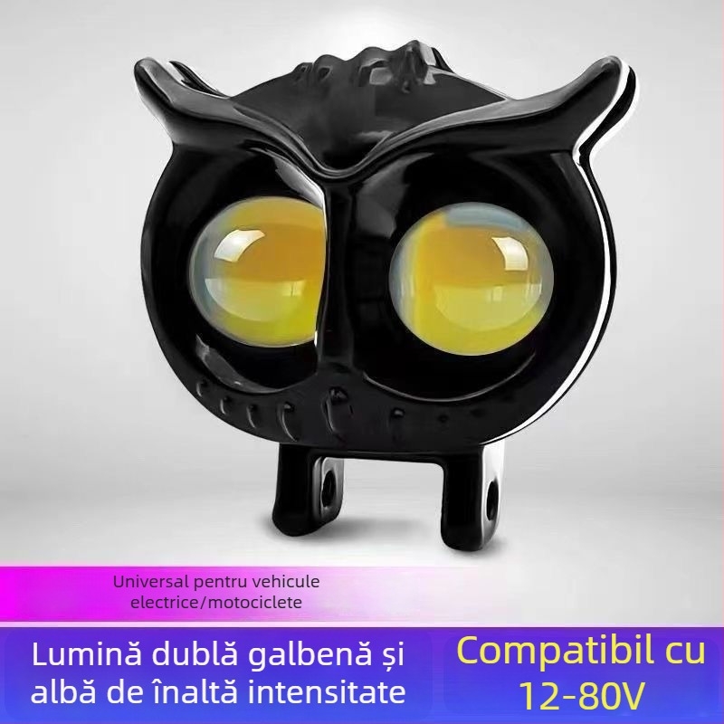 Far LED față pentru triciclu electric – luminozitate mare, lumină cu model bufniță flash