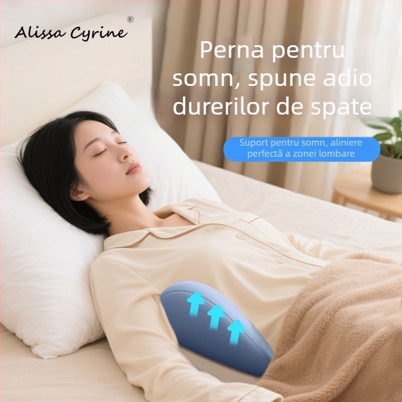 Perna lombară din memory foam pentru somn în pat și în mașină, compatibil universal, design minimalist, respirabilitate moderată
