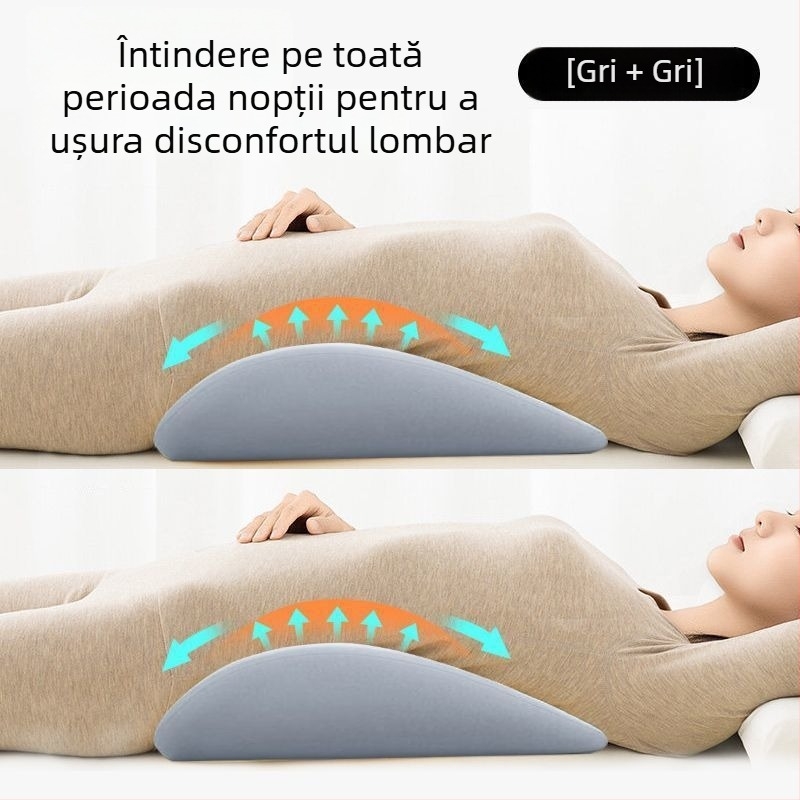 Perna lombară din memory foam pentru somn în pat și în mașină, compatibil universal, design minimalist, respirabilitate moderată