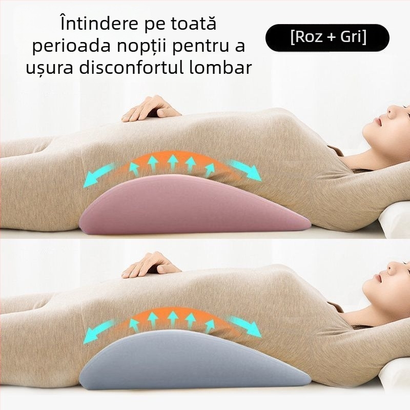 Perna lombară din memory foam pentru somn în pat și în mașină, compatibil universal, design minimalist, respirabilitate moderată