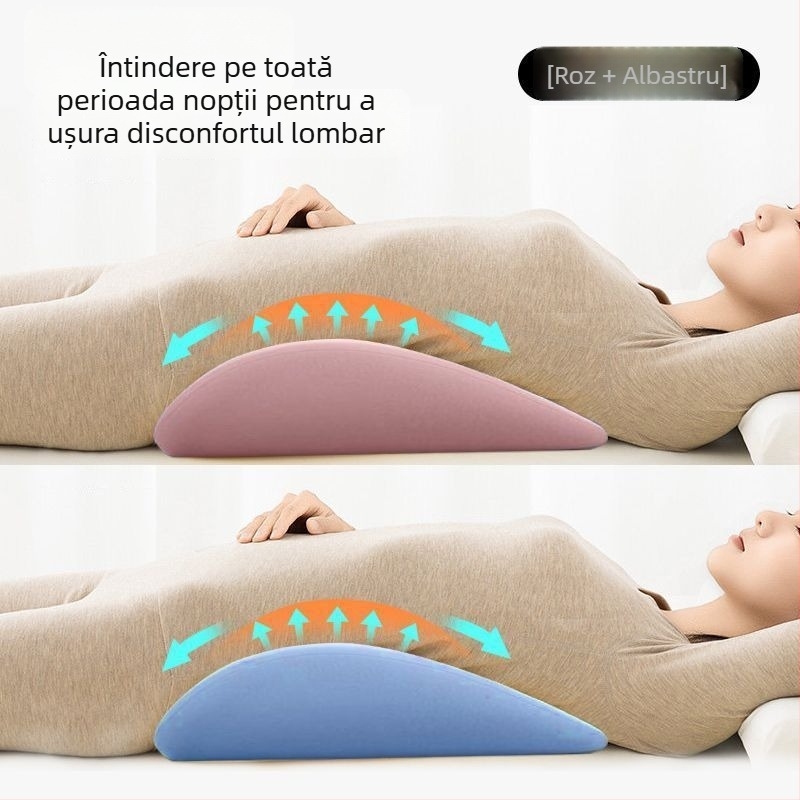 Perna lombară din memory foam pentru somn în pat și în mașină, compatibil universal, design minimalist, respirabilitate moderată
