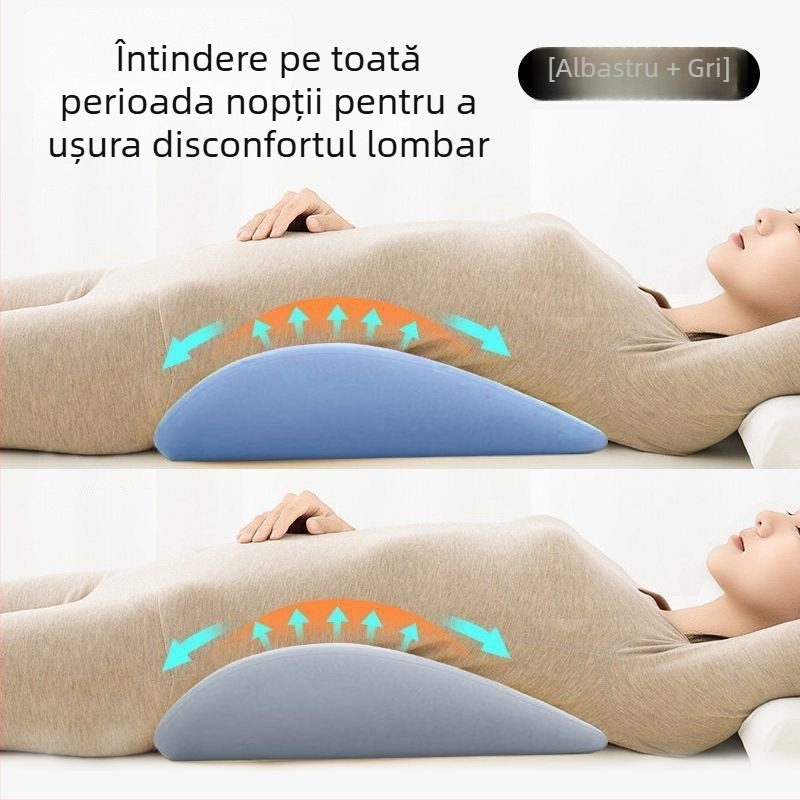 Perna lombară din memory foam pentru somn în pat și în mașină, compatibil universal, design minimalist, respirabilitate moderată