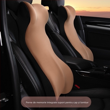 Pernă auto cu suport lombar cu spumă cu memorie, suport integrat pentru talie, potrivire universală, personalizare logo, utilizare în toate anotimpurile