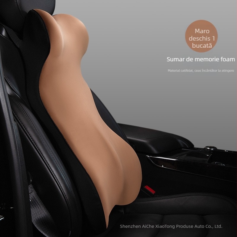Pernă auto cu suport lombar cu spumă cu memorie, suport integrat pentru talie, potrivire universală, personalizare logo, utilizare în toate anotimpurile