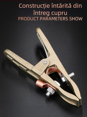 Clamp de împământare din cupru, în formă de A, pentru sudare și pornire baterie auto, clemă Alligator