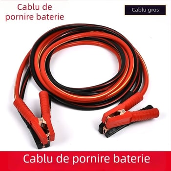 Cablu de pornire pentru baterie auto, cupru pur, model Fire Line, cablu de pornire de urgență