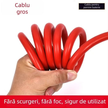 Cablu de pornire pentru baterie auto, cupru pur, model Fire Line, cablu de pornire de urgență
