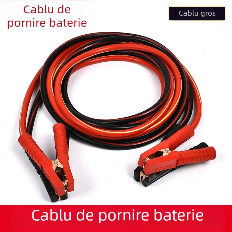 Cablu de pornire pentru baterie auto, cupru pur, model Fire Line, cablu de pornire de urgență
