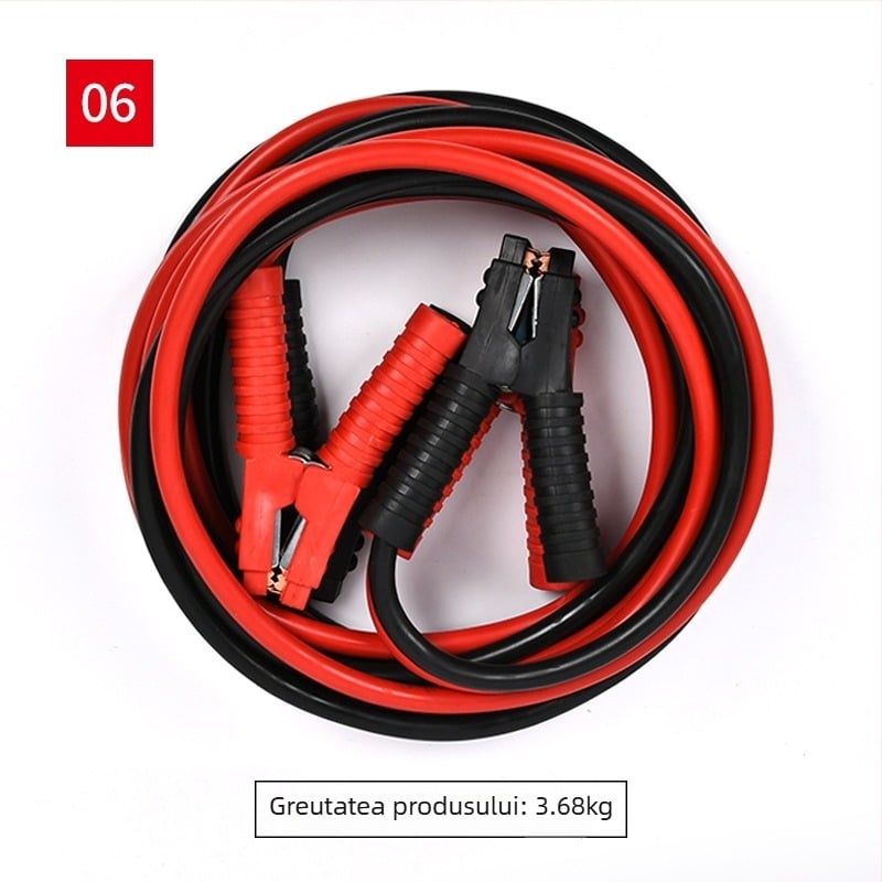 Cablu de pornire pentru baterie auto, cupru pur, model Fire Line, cablu de pornire de urgență