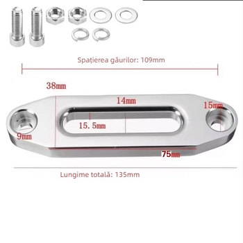 Happy bloc ghidare pentru troliu pentru vehicule off-road — ghidaj din aluminiu, cadru pentru frânghie și opritor de frânghie, accesorii