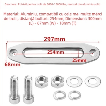 Happy bloc ghidare pentru troliu pentru vehicule off-road — ghidaj din aluminiu, cadru pentru frânghie și opritor de frânghie, accesorii