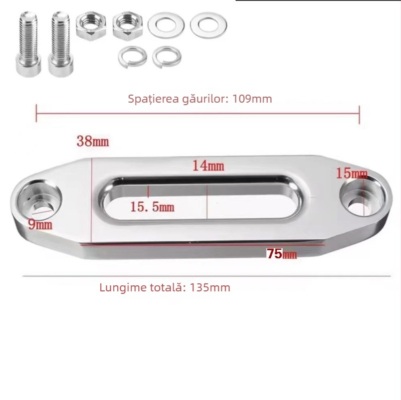 Happy bloc ghidare pentru troliu pentru vehicule off-road — ghidaj din aluminiu, cadru pentru frânghie și opritor de frânghie, accesorii