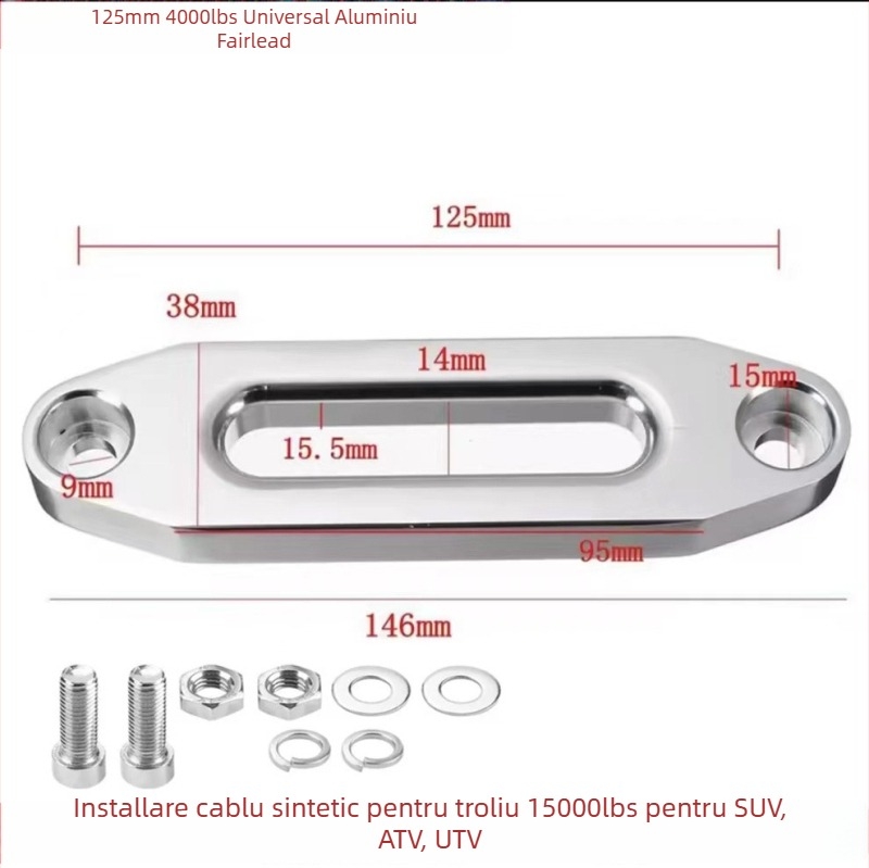 Happy bloc ghidare pentru troliu pentru vehicule off-road — ghidaj din aluminiu, cadru pentru frânghie și opritor de frânghie, accesorii
