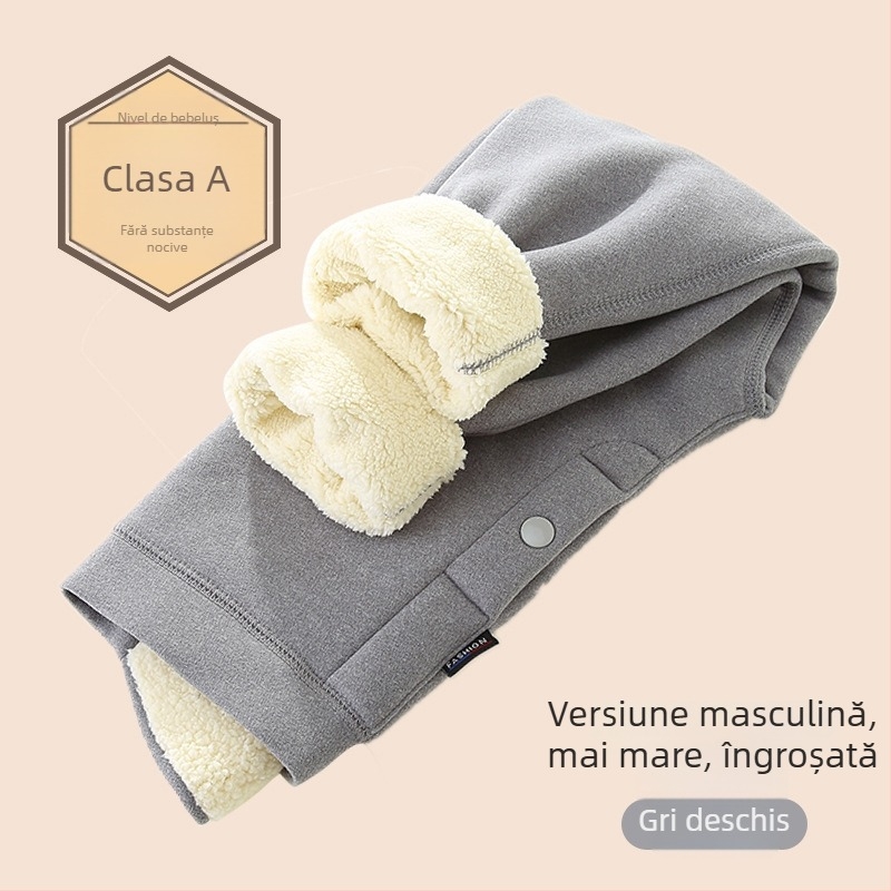 Pantaloni termici de iarnă pentru copii, talie înaltă, bumbac, căptușeală fleece, pentru copii 8+ ani