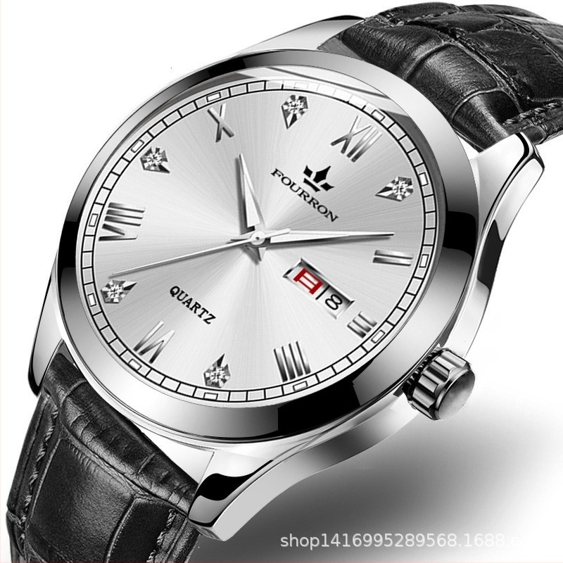 Ceas bărbătesc cu cadran mare, mișcare cuarț, rezistență la apă 30M, afișaj luminos, calendar