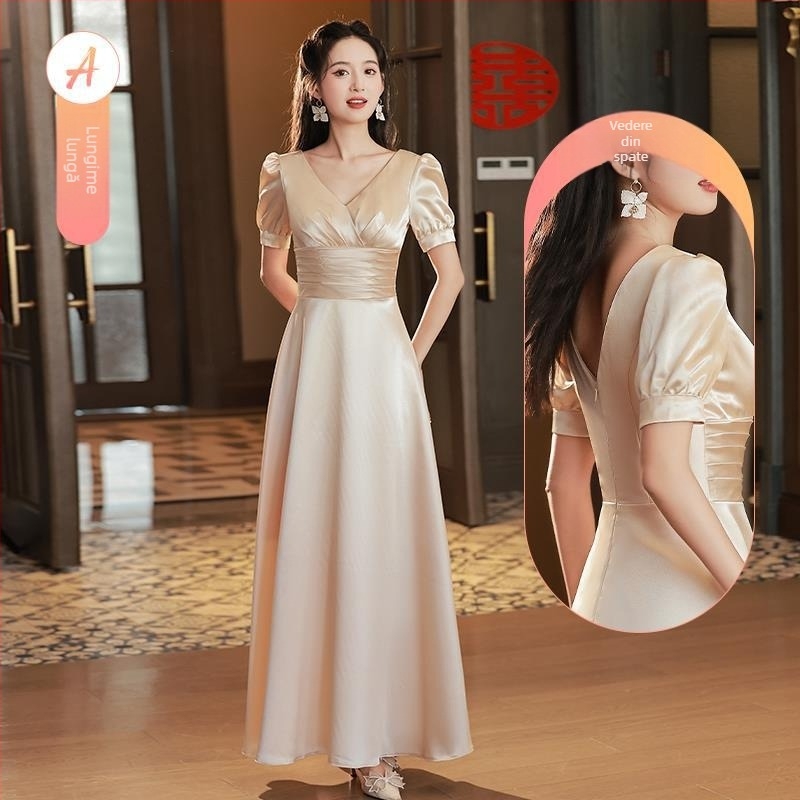 Rochie de domnișoară de onoare satin, Vară 2022, principal material poliester 70–80%, material secundar ≤30%, de înaltă clasă