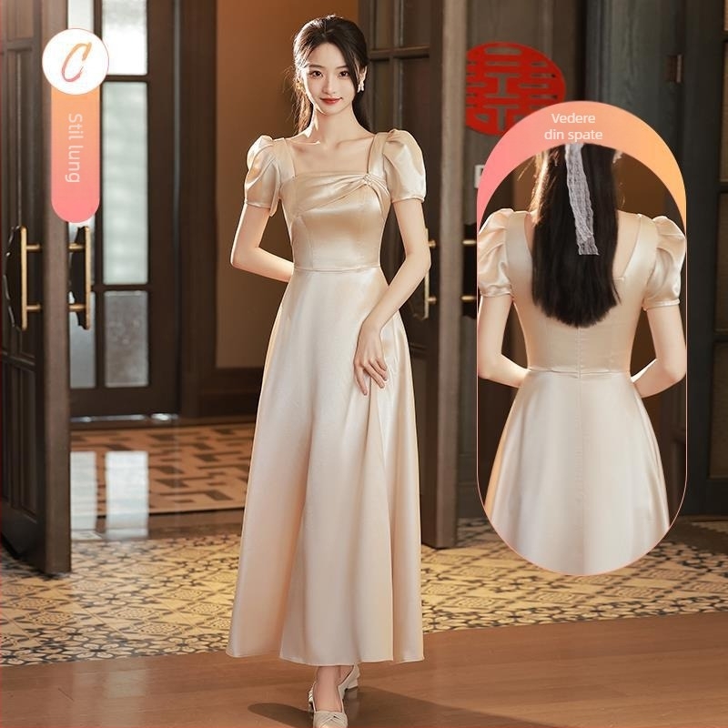 Rochie de domnișoară de onoare satin, Vară 2022, principal material poliester 70–80%, material secundar ≤30%, de înaltă clasă