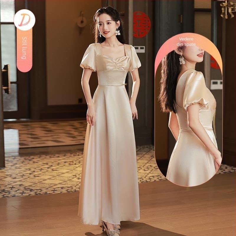 Rochie de domnișoară de onoare satin, Vară 2022, principal material poliester 70–80%, material secundar ≤30%, de înaltă clasă