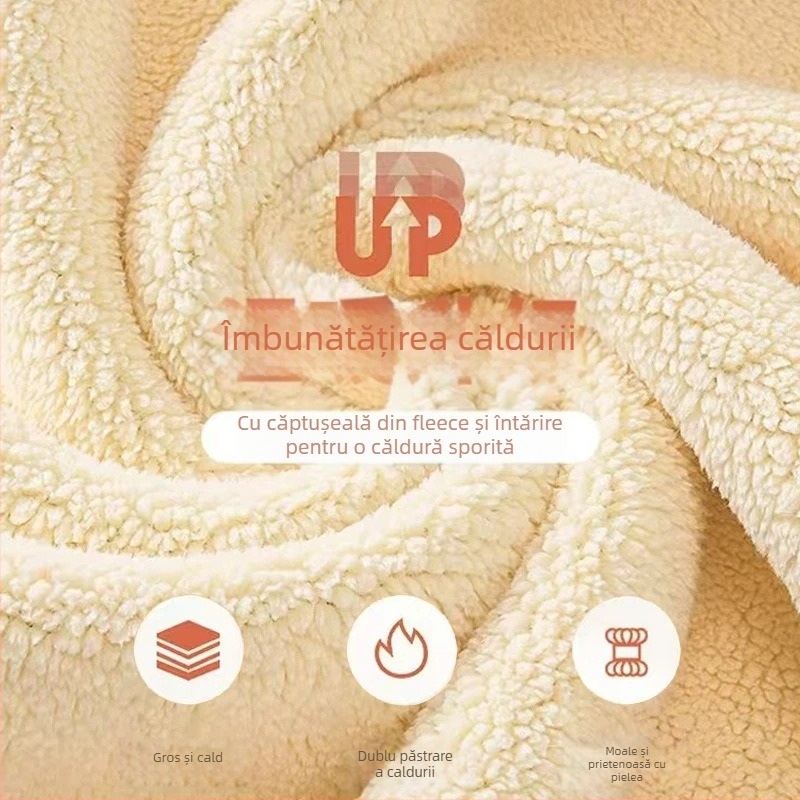 Pulover-sweatshirt, stil coreean, croială lejeră, guler rotund, țesătură groasă, poliester