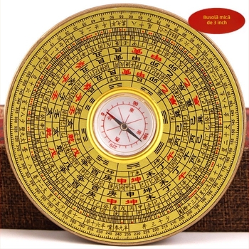 Busolă Bagua din cupru – instrument portabil Feng Shui cu geometrie Bagua