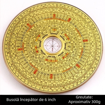 Busolă Bagua din cupru – instrument portabil Feng Shui cu geometrie Bagua