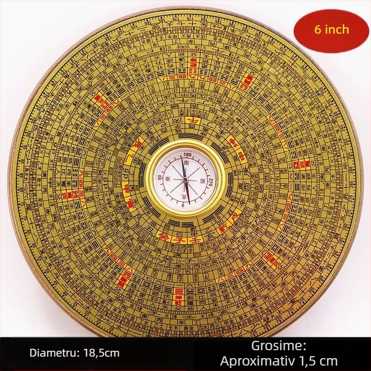 Busolă Bagua din cupru – instrument portabil Feng Shui cu geometrie Bagua
