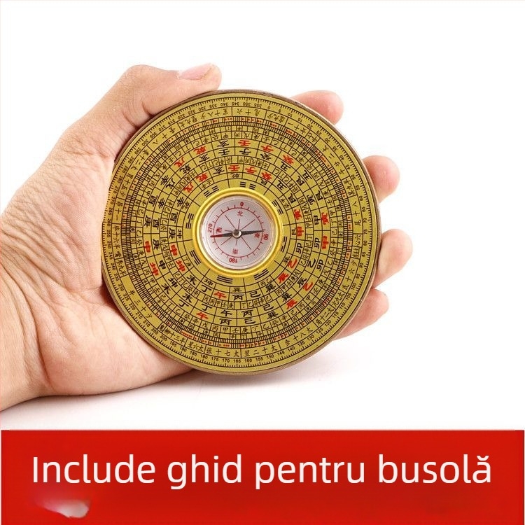Busolă Bagua din cupru – instrument portabil Feng Shui cu geometrie Bagua