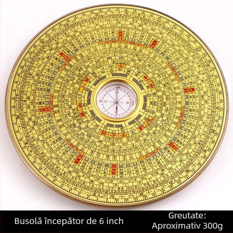 Busolă Bagua din cupru – instrument portabil Feng Shui cu geometrie Bagua