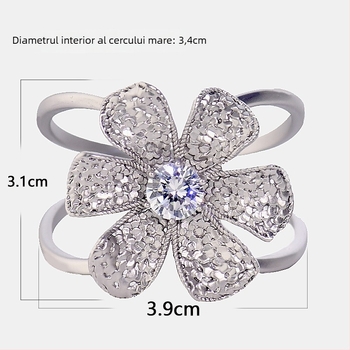 Cuier de curea pentru paltoane și eșarfe – aliaj, finisaj mat, stil minimalist feminin, zirconiu încrustat, placare electrogalvanică