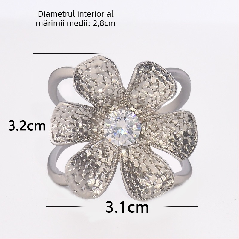 Cuier de curea pentru paltoane și eșarfe – aliaj, finisaj mat, stil minimalist feminin, zirconiu încrustat, placare electrogalvanică