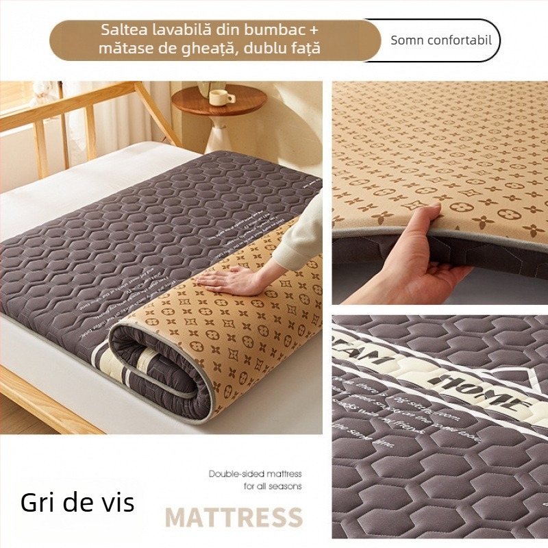 Covoraș moale de pat, cu dublă față, Jacquard, Ice Silk Mat, Fibre Chimice, Stil Modern Minimalist