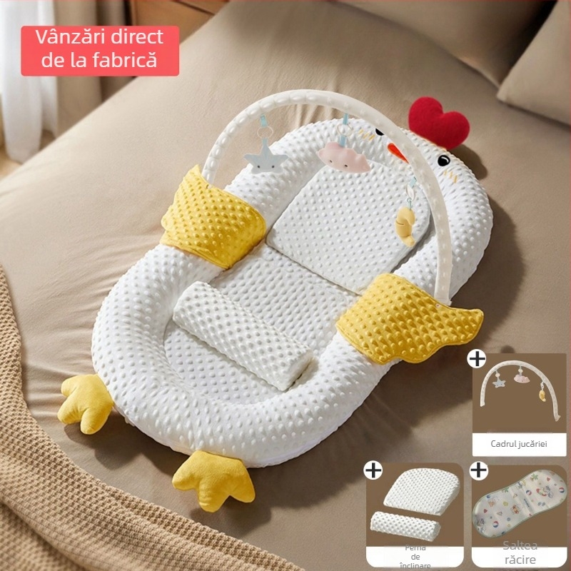 Cuib de somn pentru bebeluși în pat — umplutură din bumbac; material 100% bumbac; poziționare: bebeluș; fără personalizare; categorie: saltea/cuvertură