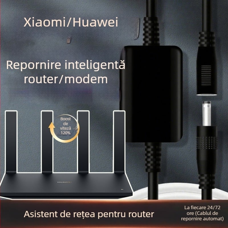Router cu asistent de rețea inteligent – alimentare cu baterie, aspect rotund, afișaj tip indicator, mișcare mecanică, imprimare logo acceptată