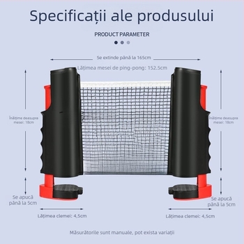 Suport portabil pentru plasă de tenis de masă din aliaj de aluminiu