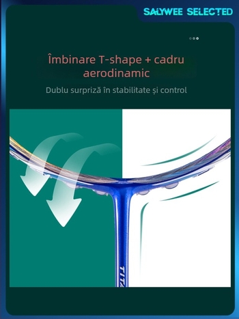 Rachetă de badminton SALYWEE cu cadru din fibră de carbon, greutate 75–79 g, mâner G5, lovire directă